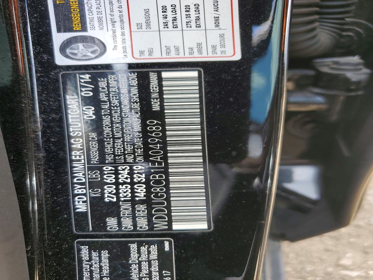 2014 Mercedes-benz S 550 Black vin: WDDUG8CB1EA049689