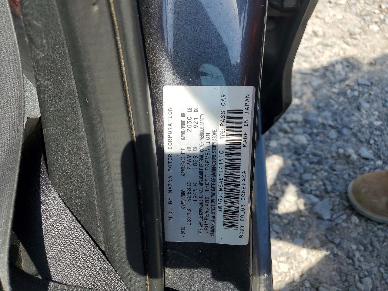 2014 Mazda 6 Grand Touring Gray vin: JM1GJ1W64E1141510