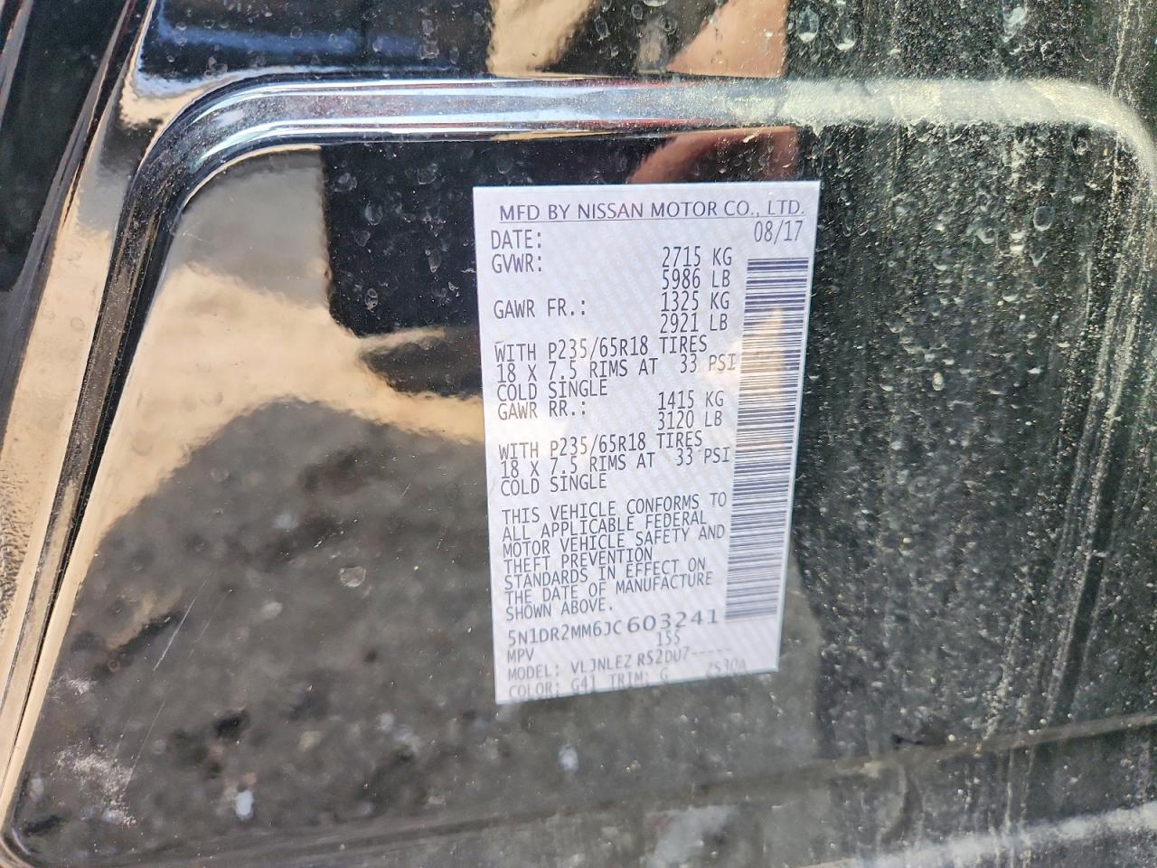 2018 Nissan Pathfinder Sv Black vin: 5N1DR2MM6JC603241