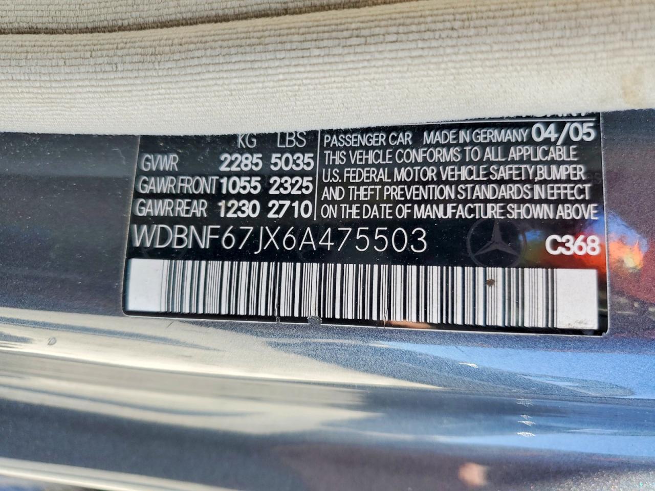2006 Mercedes-benz S 350 Charcoal vin: WDBNF67JX6A475503