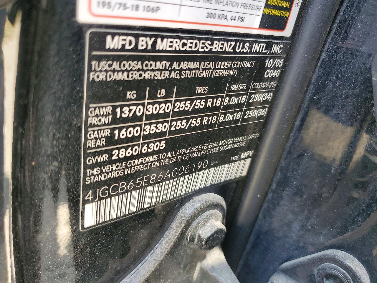 2006 Mercedes-benz R 350 Черный vin: 4JGCB65E86A006190
