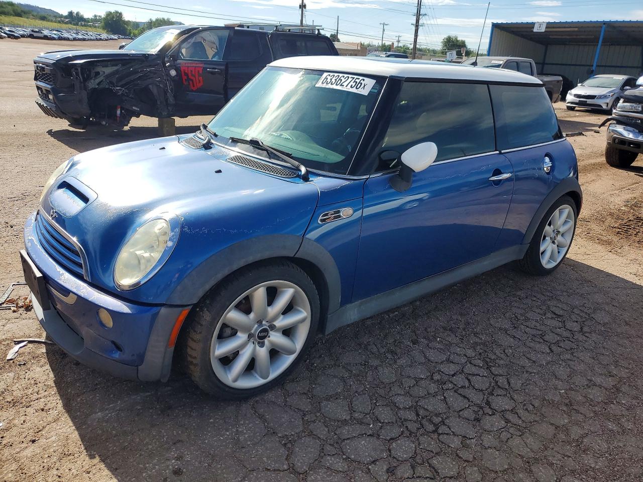 2006 Mini Cooper S Синий vin: WMWRE33546TJ35780
