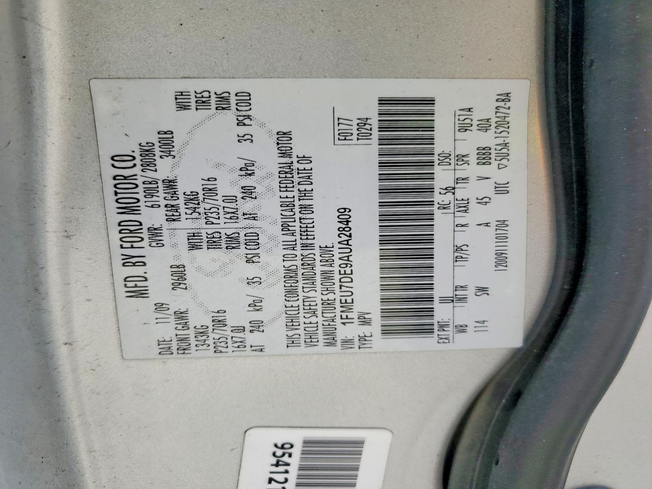2010 Ford Explorer Xlt Silver vin: 1FMEU7DE9AUA28409