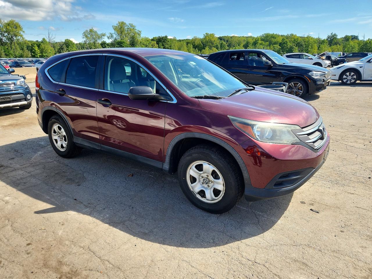 2014 Honda Cr-v Lx Maroon vin: 5J6RM3H32EL009374