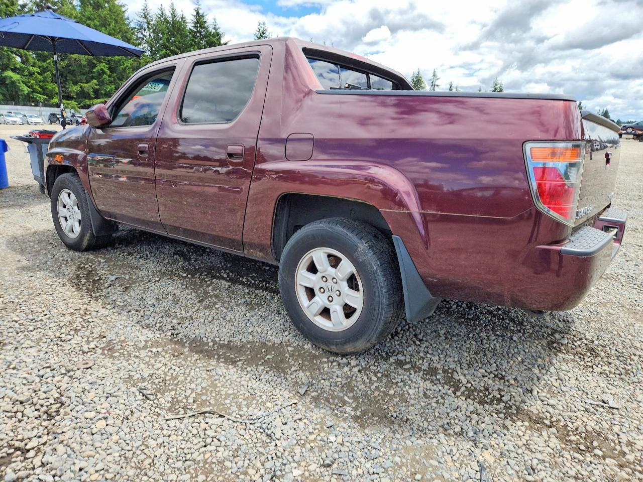 2007 Honda Ridgeline Rtl Maroon vin: 2HJYK16527H003442