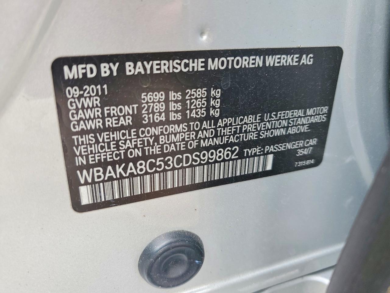 2012 Bmw Alpina B7 Серебряный vin: WBAKA8C53CDS99862