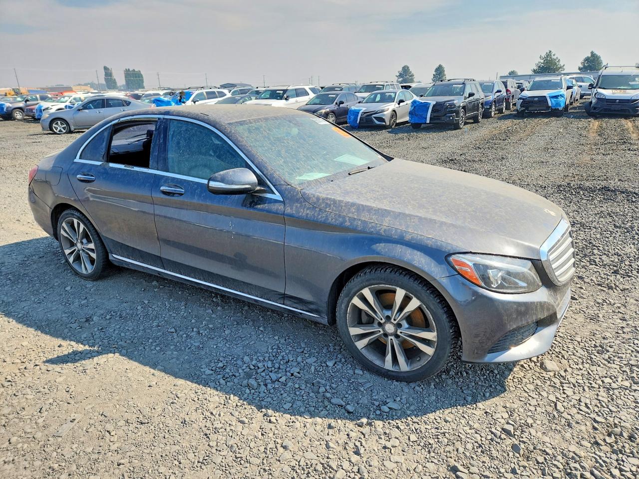 2015 Mercedes-benz C 300 Gray vin: 55SWF4JB6FU083393