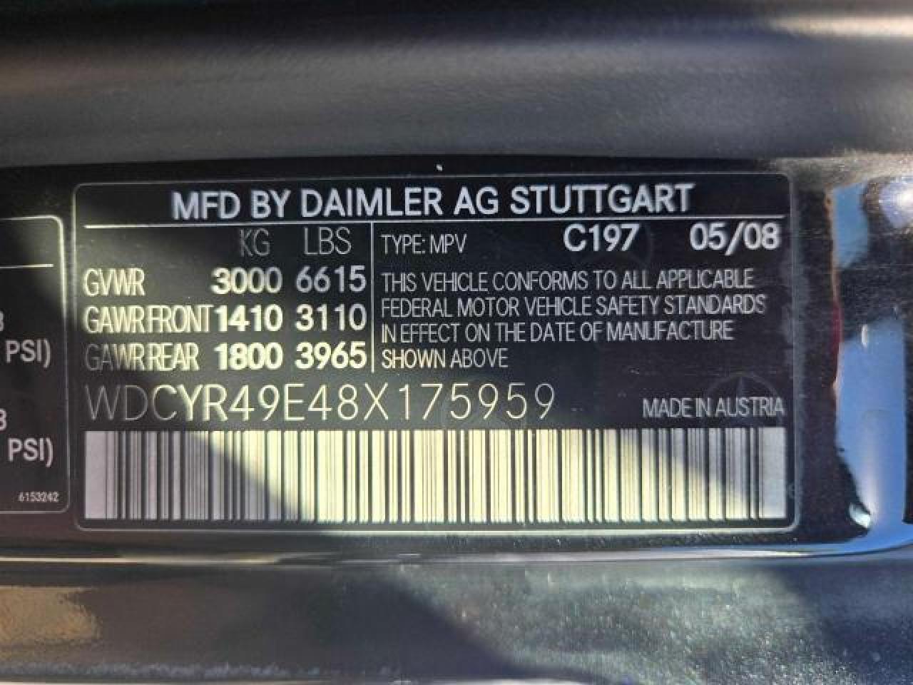 2008 Mercedes-benz G 500 Black vin: WDCYR49E48X175959