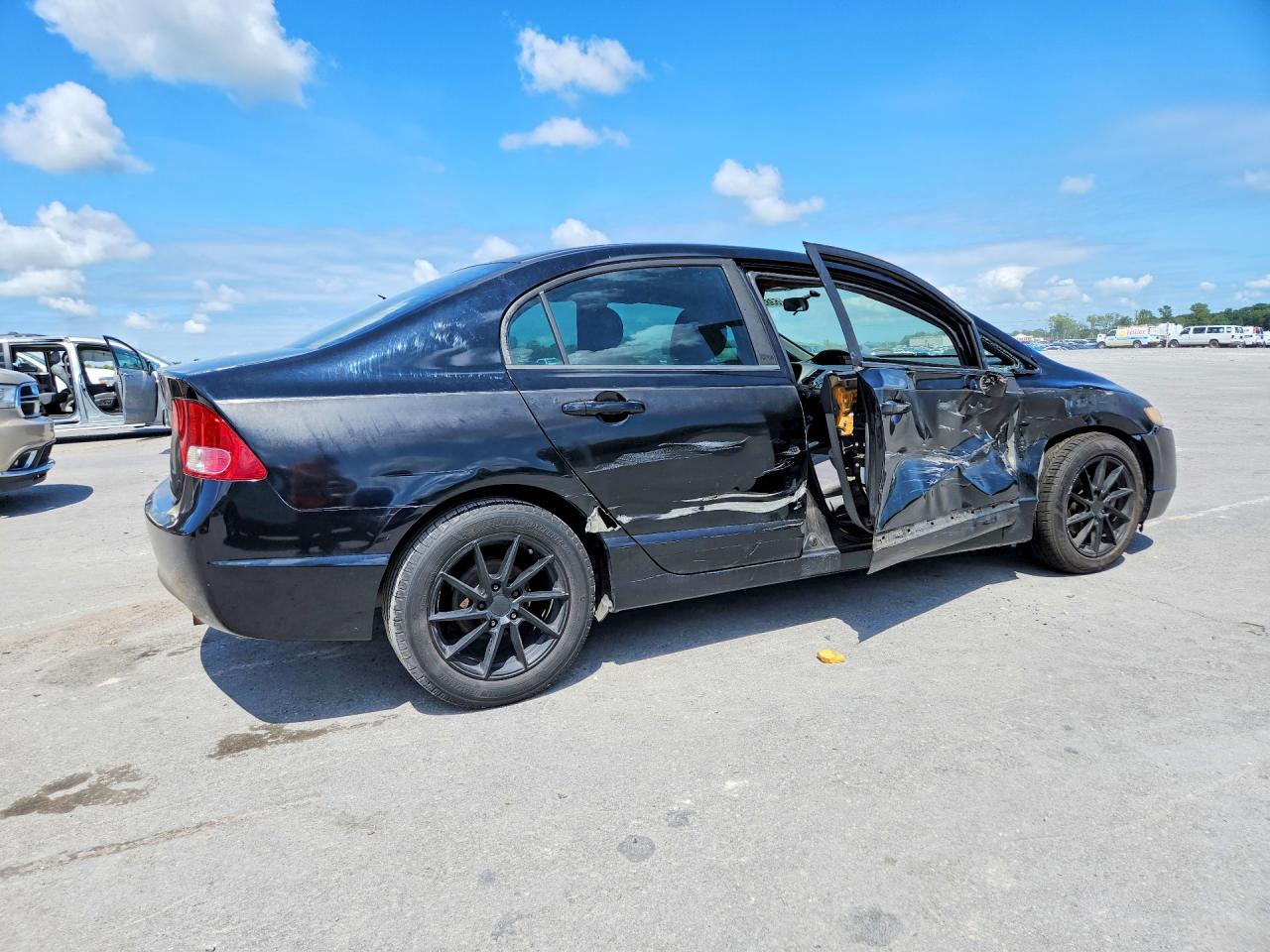 2007 Honda Civic Lx Black vin: 2HGFA16537H311736