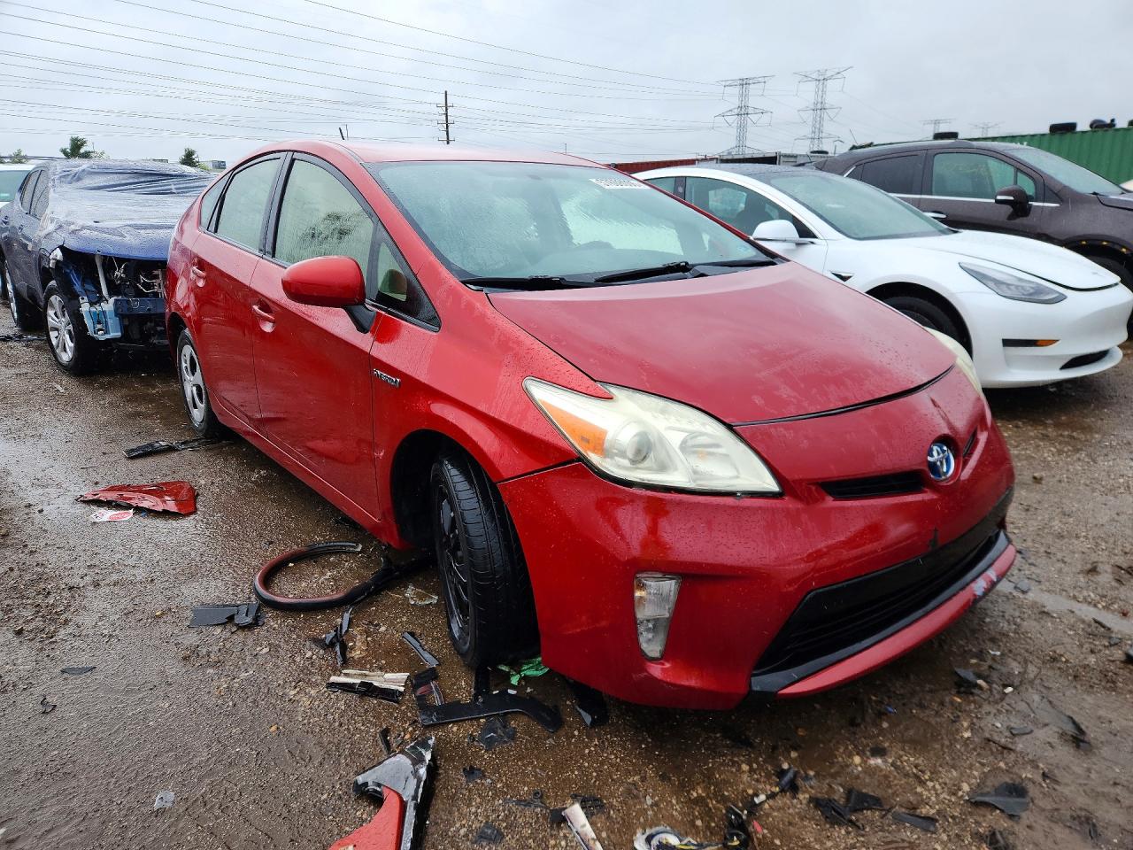 2012 Toyota Prius Three Red vin: JTDKN3DUXC5412913
