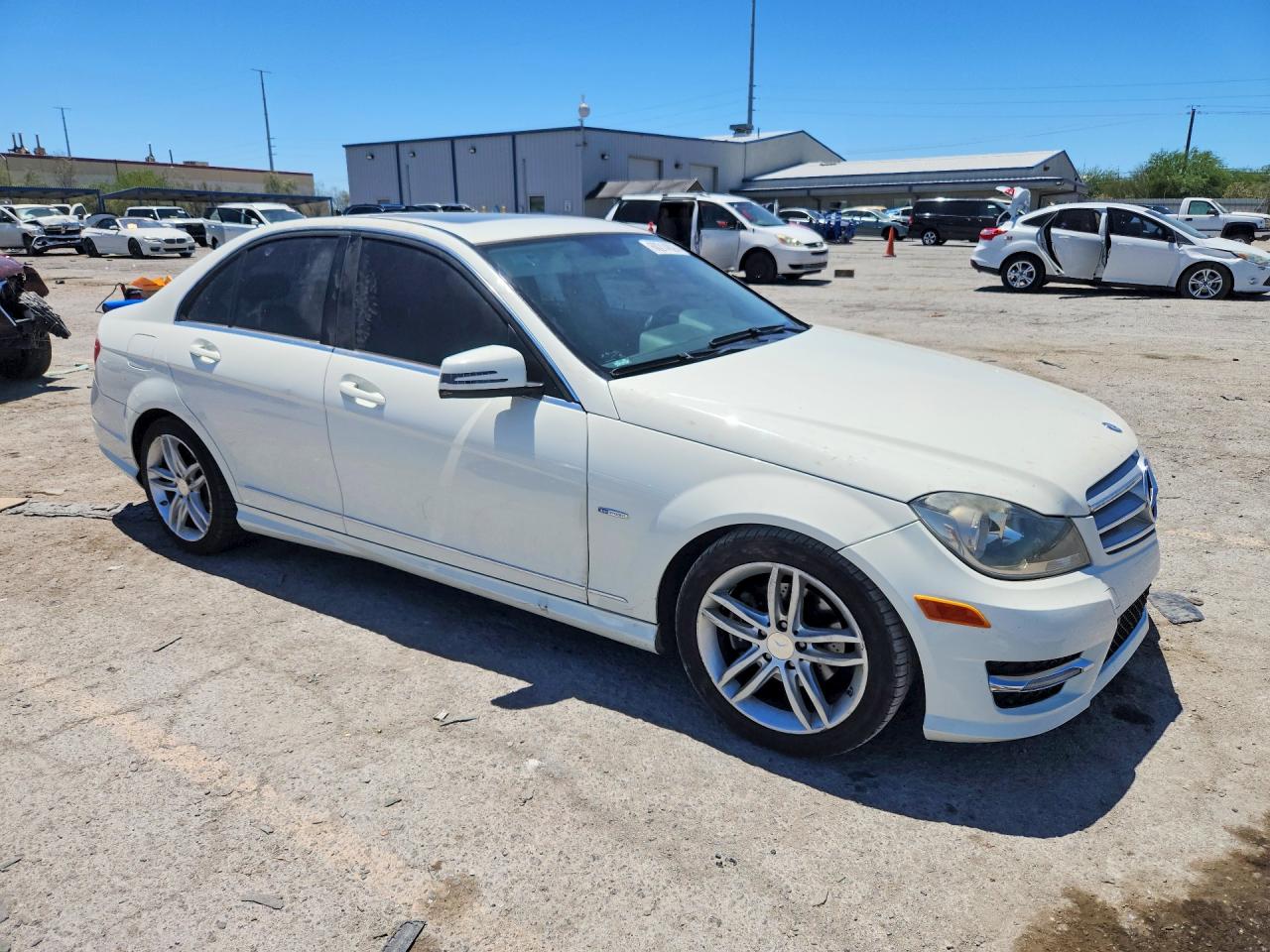 2012 Mercedes-benz C 250 White vin: WDDGF4HB6CA616879