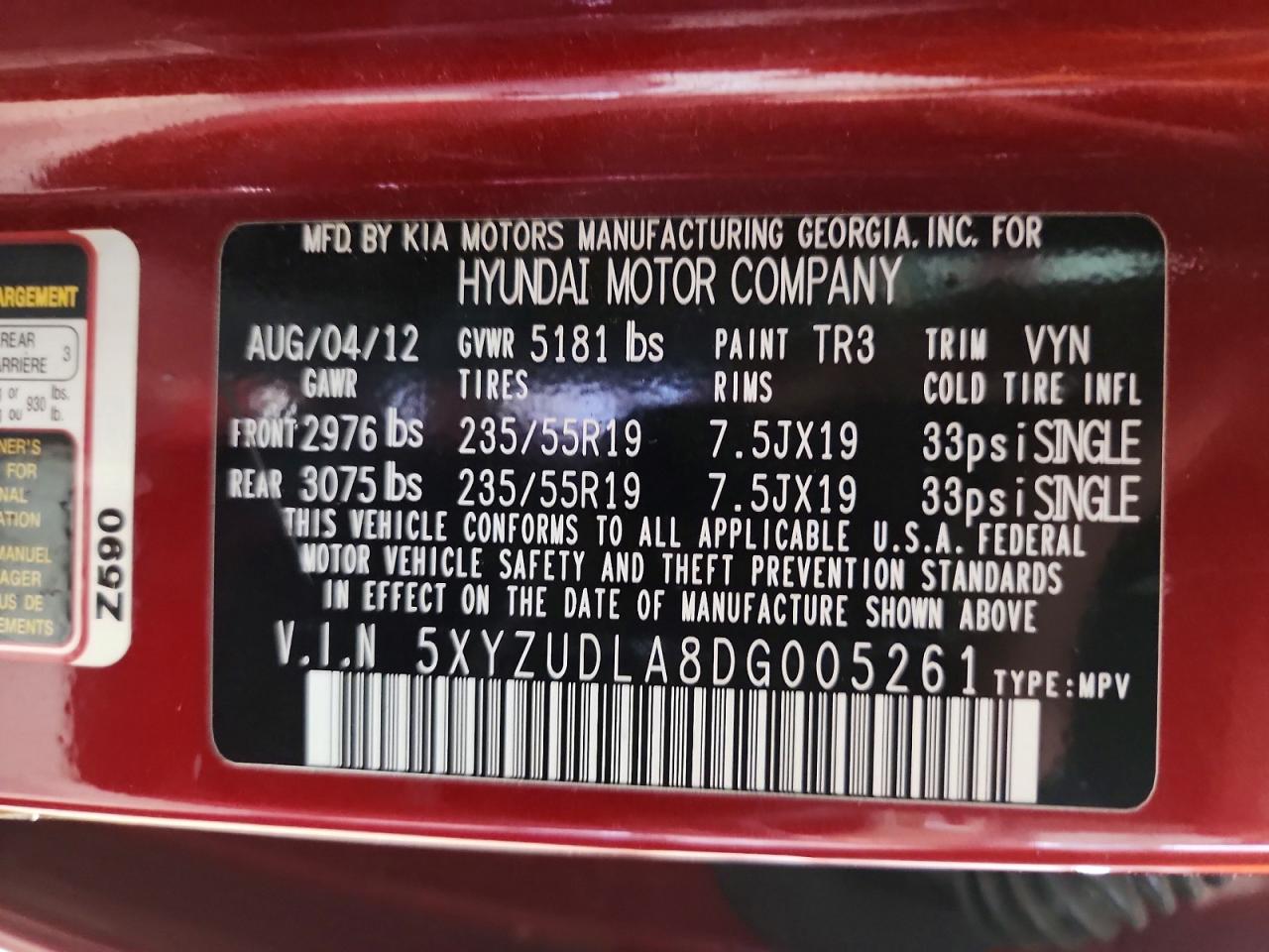 2013 Hyundai Santa Fe Sport 2.0t Silver vin: 5XYZUDLA8DG005261