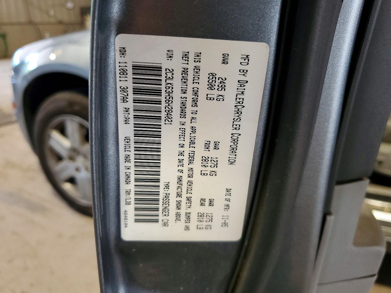 2006 Chrysler 300c Silver vin: 2C3LK63H56H284021