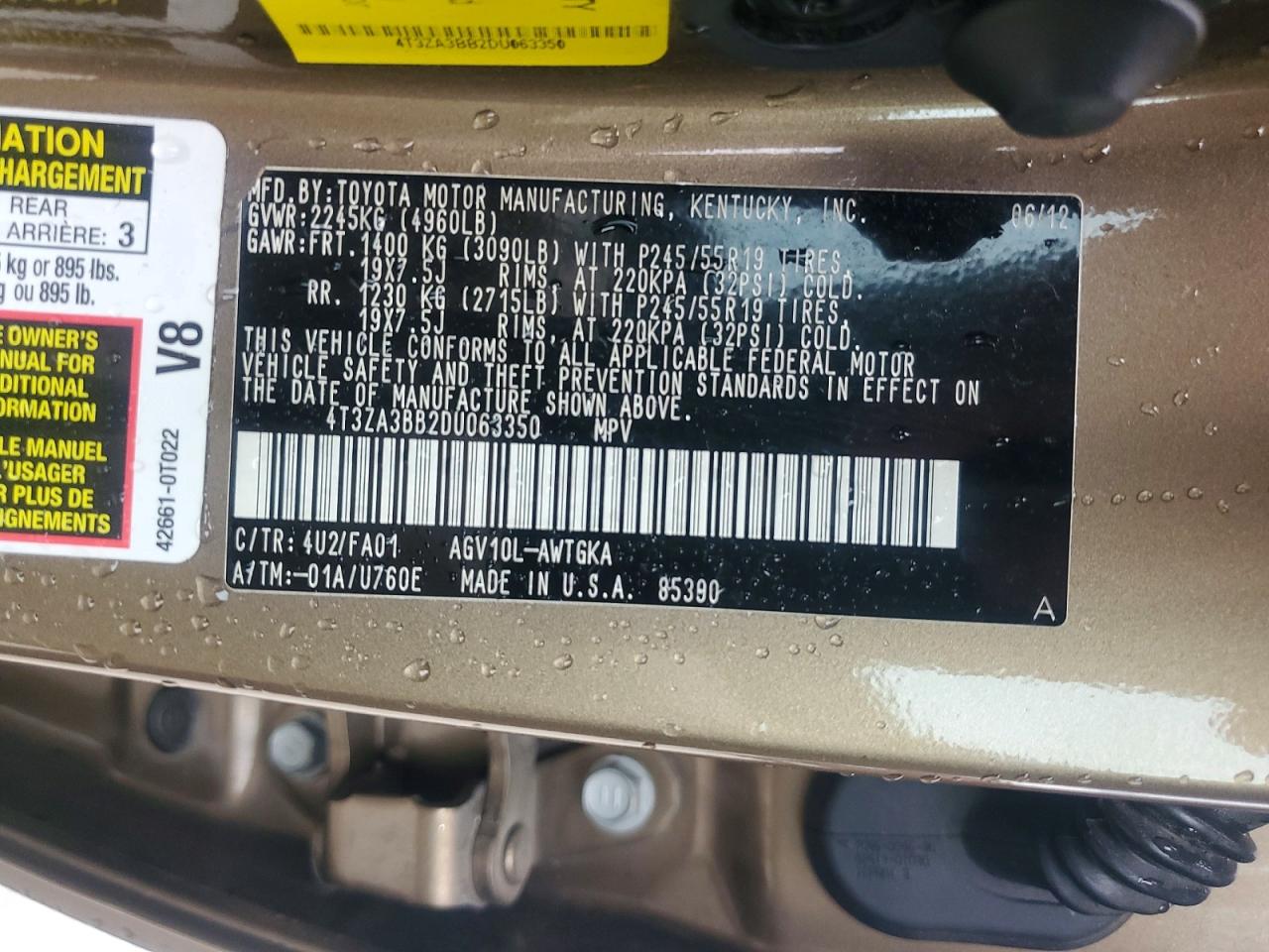 2013 Toyota Venza Le Brown vin: 4T3ZA3BB2DU063350
