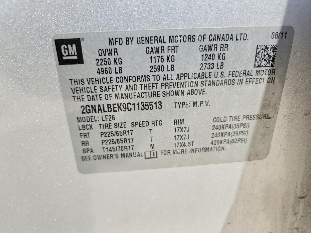 2012 Chevrolet Equinox Ls Gray vin: 2GNALBEK9C1135513