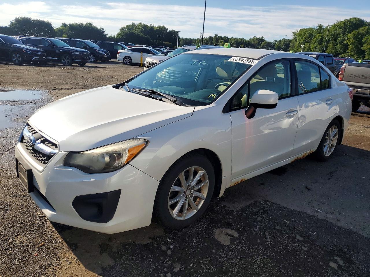 2014 Subaru Impreza Premium White vin: JF1GJAC69EH013670