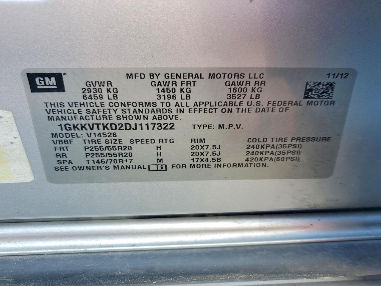 2013 Gmc Acadia Denali Silver vin: 1GKKVTKD2DJ117322