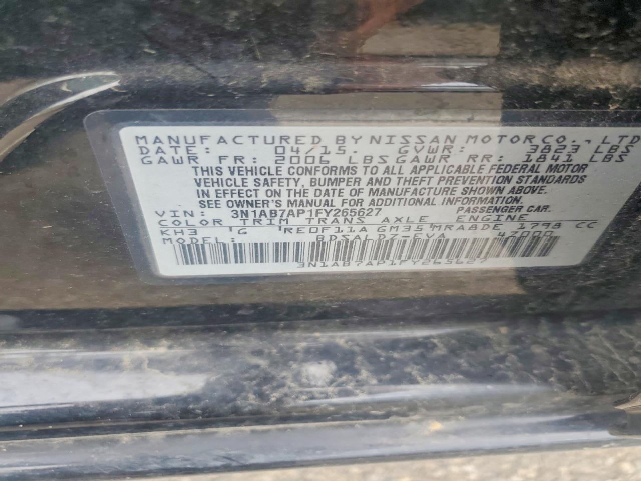 2015 Nissan Sentra Sv Черный vin: 3N1AB7AP1FY265627
