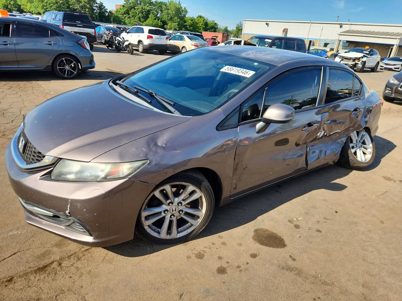 2013 Honda Civic Lx Gray vin: 2HGFB2F54DH563039