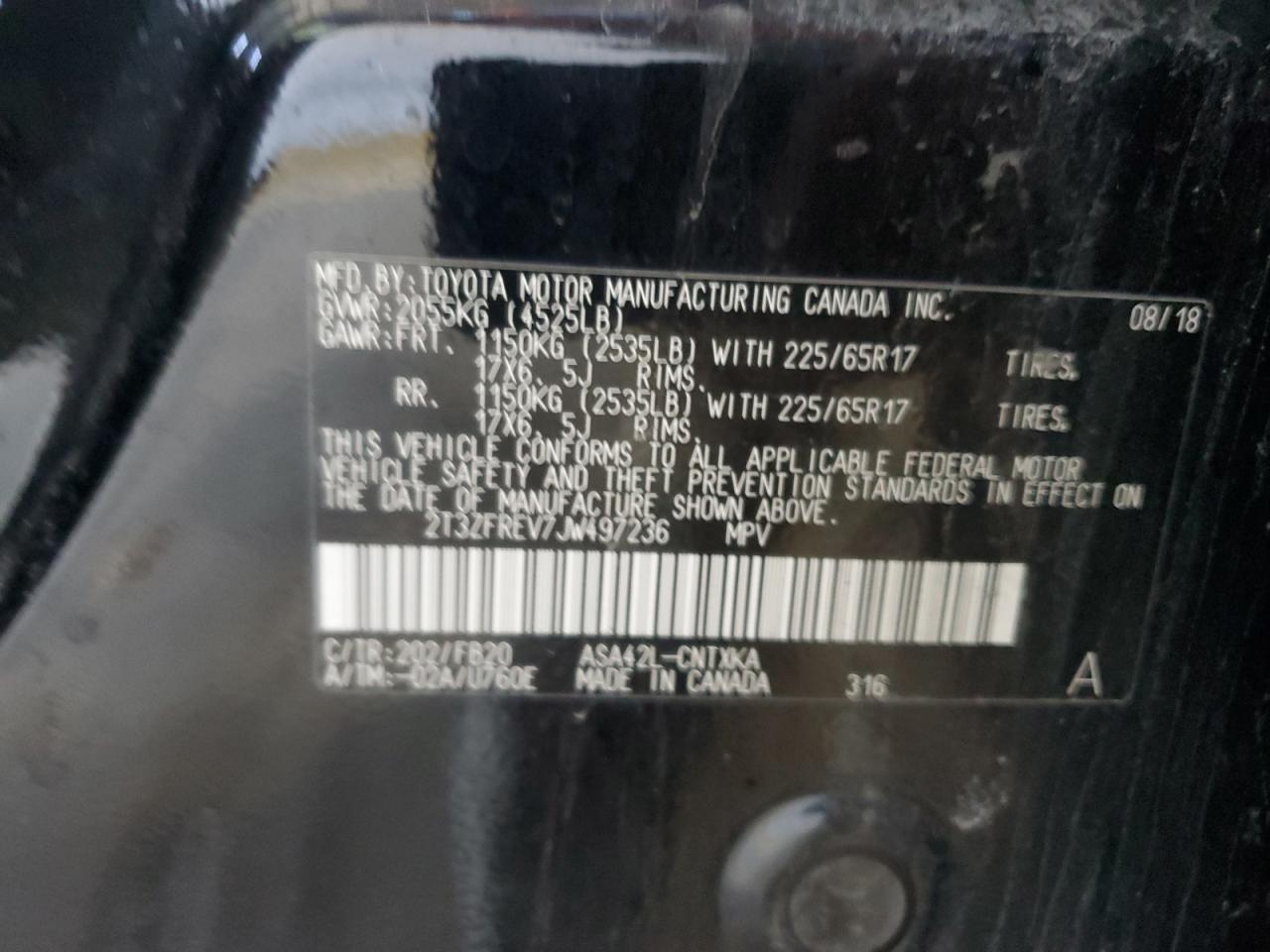 2018 Toyota Rav4 Le Black vin: 2T3ZFREV7JW497236