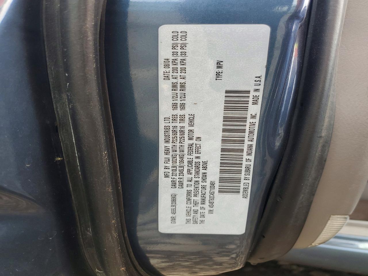 2005 Subaru Baja Sport Синий vin: 4S4BT62C457103491