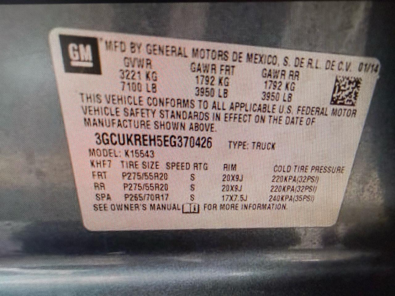 2014 Chevrolet Silverado K1500 Lt Gray vin: 3GCUKREH5EG370426