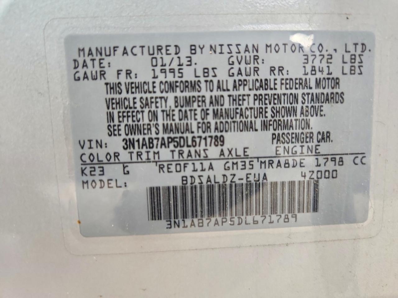 2013 Nissan Sentra S Silver vin: 3N1AB7AP5DL671789