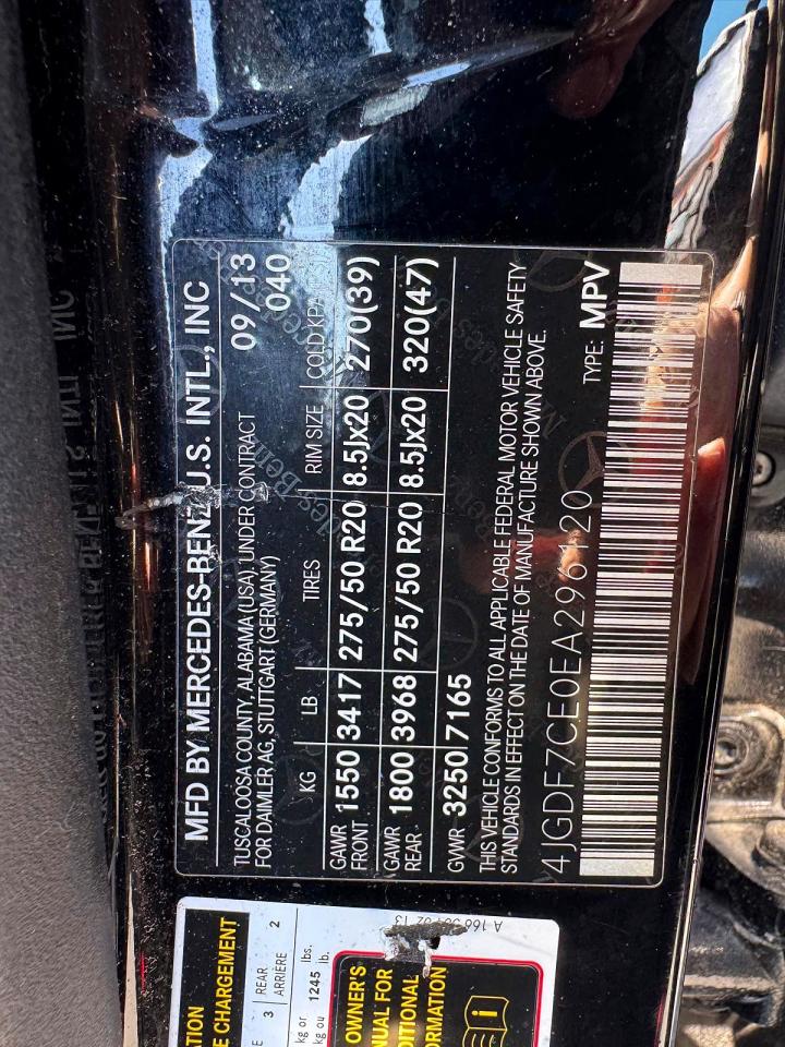 2014 Mercedes-benz Gl 450 4matic Black vin: 4JGDF7CE0EA296120