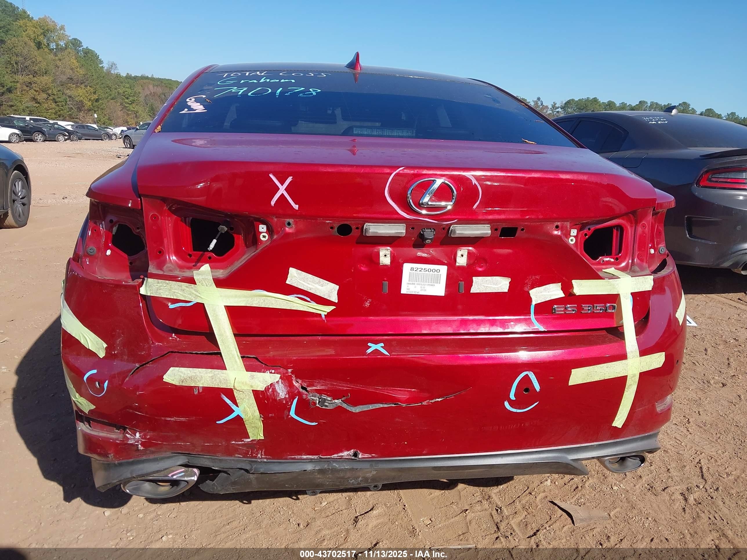 2018 Lexus Es 350   Red vin: 58ABK1GG2JU102863