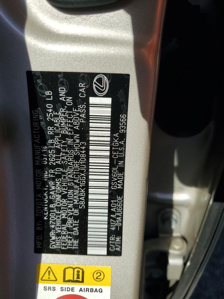 2018 Lexus Es 350 Кремовый vin: 58ABK1GGXJU108443