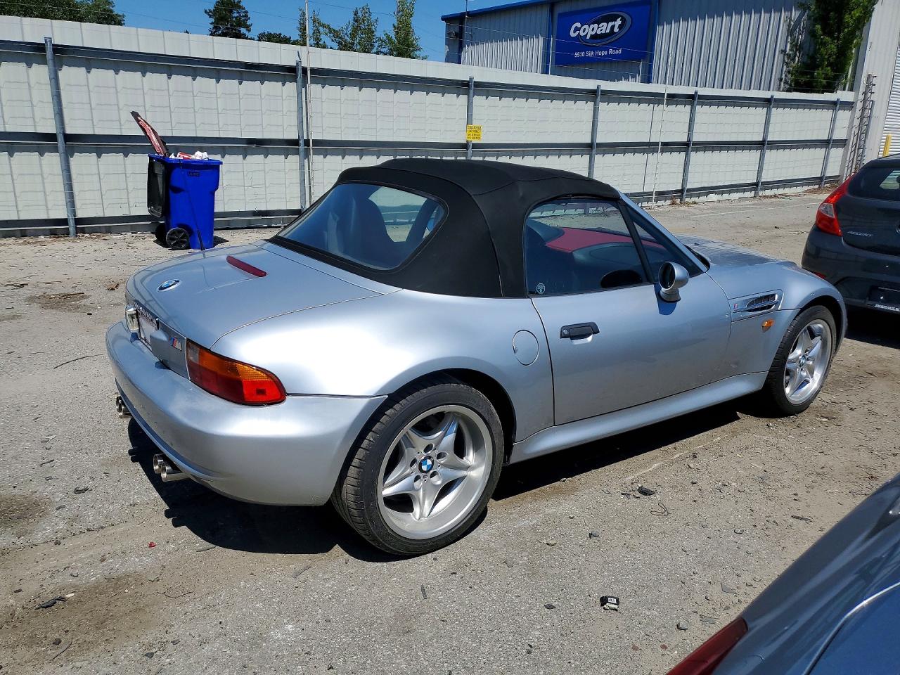 1998 Bmw M Roadster Silver vin: WBSCK9336WLC85744