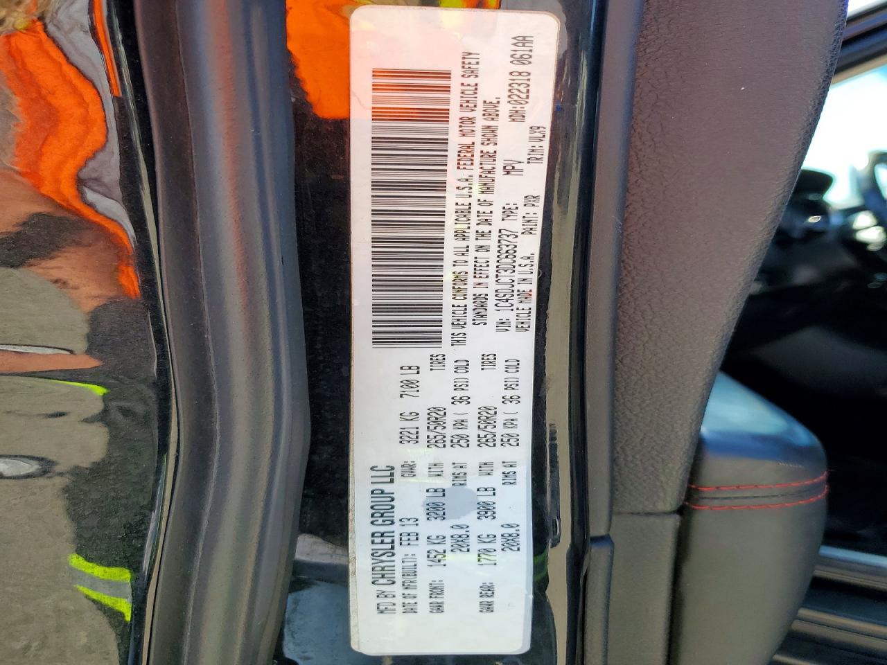 2013 Dodge Durango R/t Black vin: 1C4SDJCT3DC663737