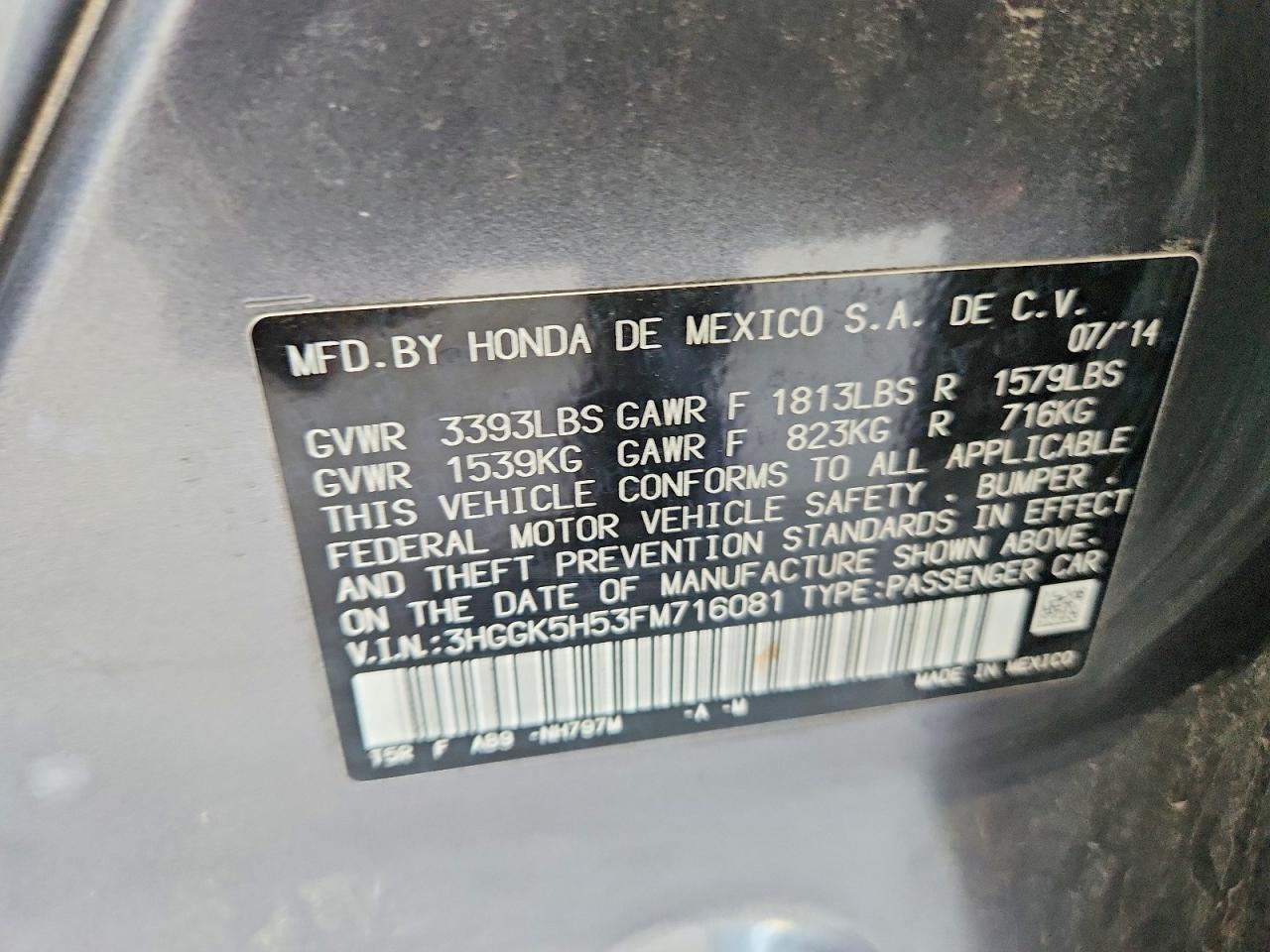 2015 Honda Fit Lx Gray vin: 3HGGK5H53FM716081