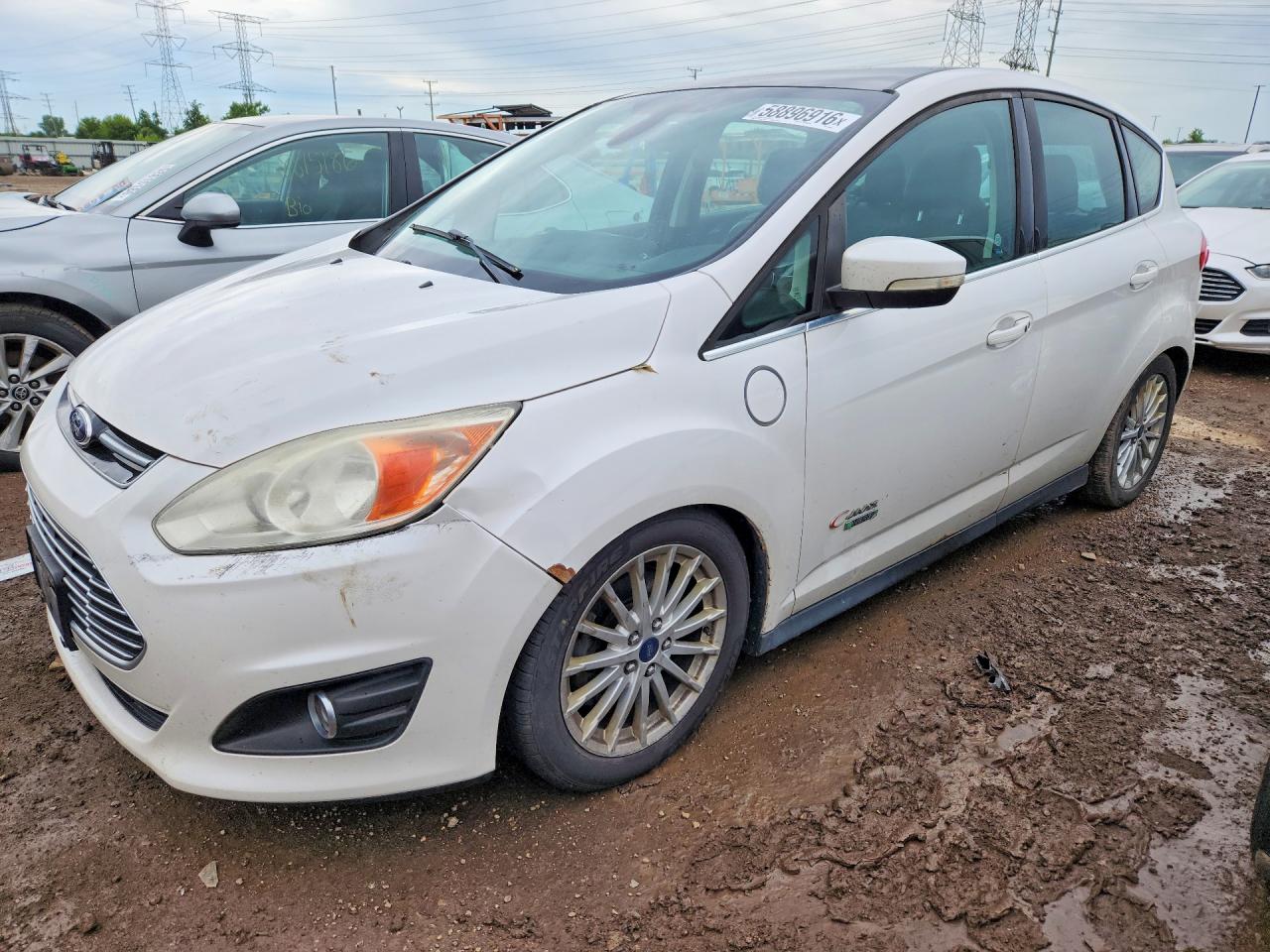 2013 Ford C-max Premium White vin: 1FADP5CU1DL556983