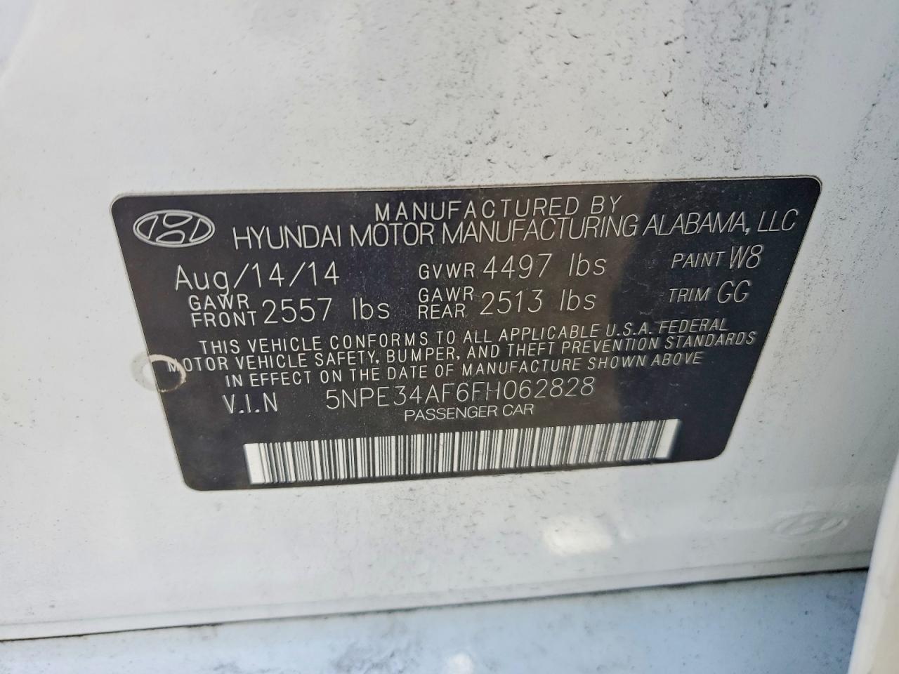 2015 Hyundai Sonata Sport Белый vin: 5NPE34AF6FH062828