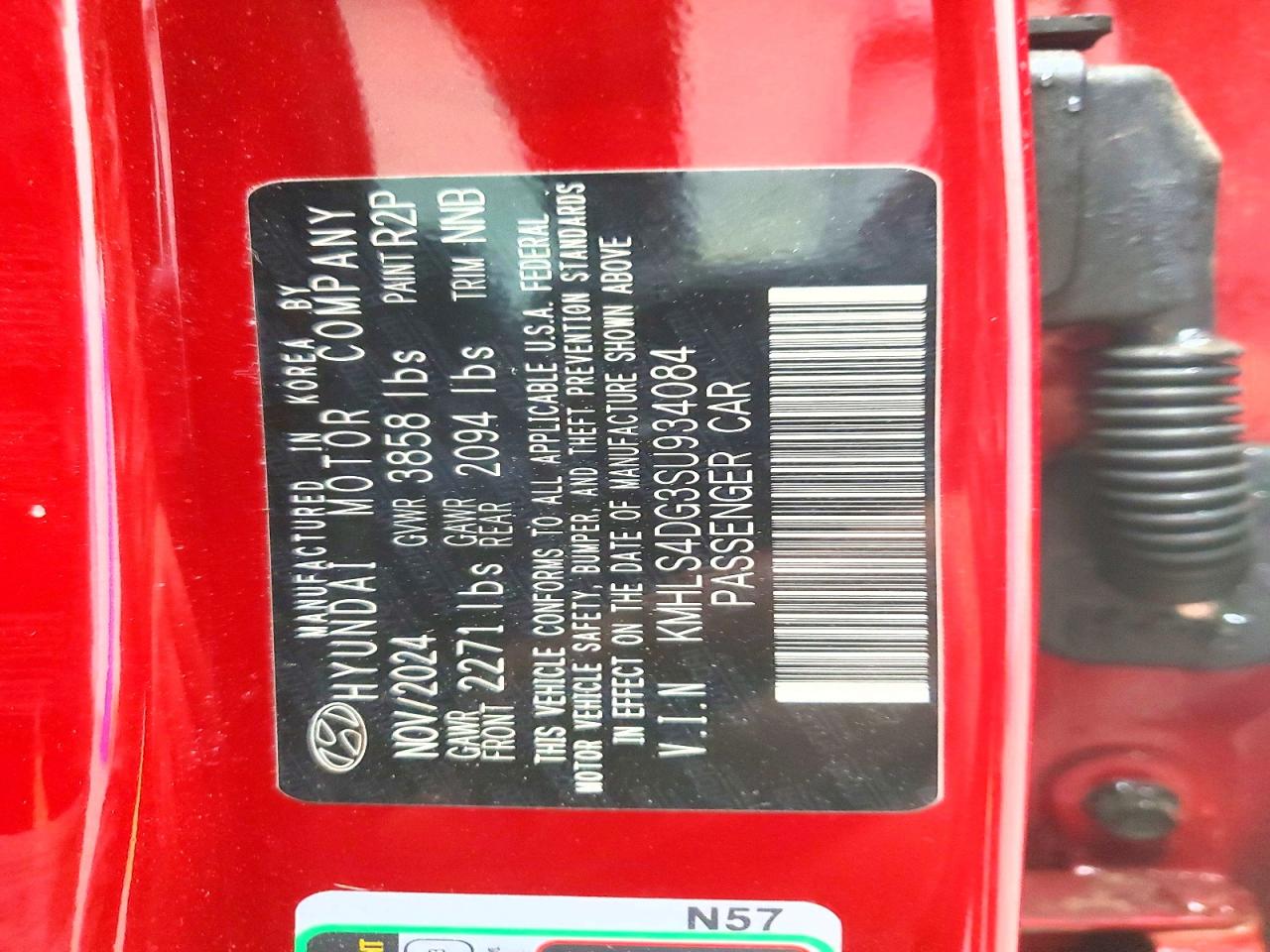 2025 Hyundai Elantra Sel Red vin: KMHLS4DG3SU934084