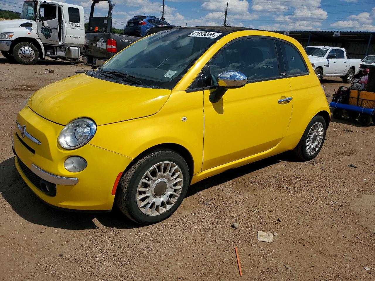 2015 Fiat 500 Lounge Yellow vin: 3C3CFFER1FT741473