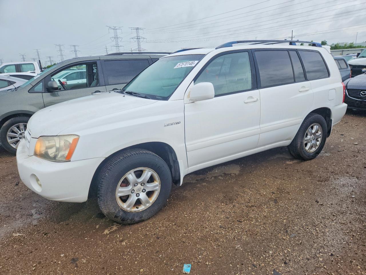 2002 Toyota Highlander Limited White vin: JTEGF21A720042244