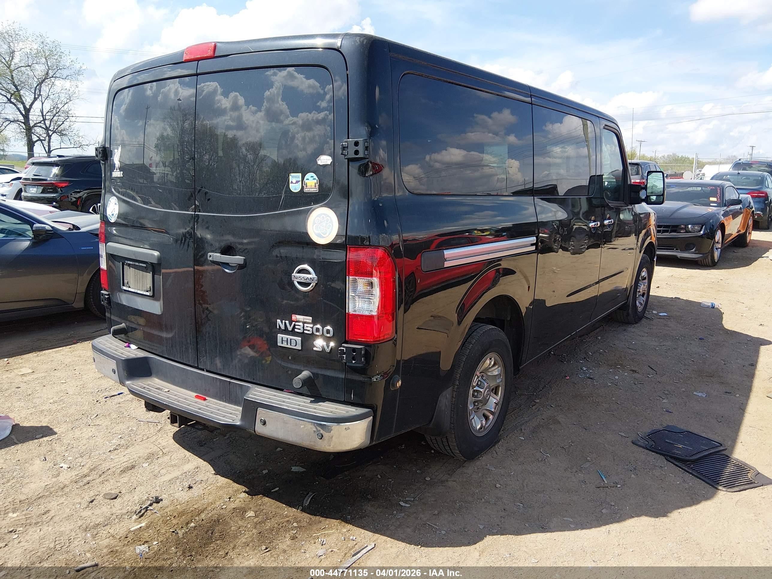 2015 Nissan Nv Passenger Nv3500 Hd Sv V8 Black vin: 5BZAF0AA3FN852865