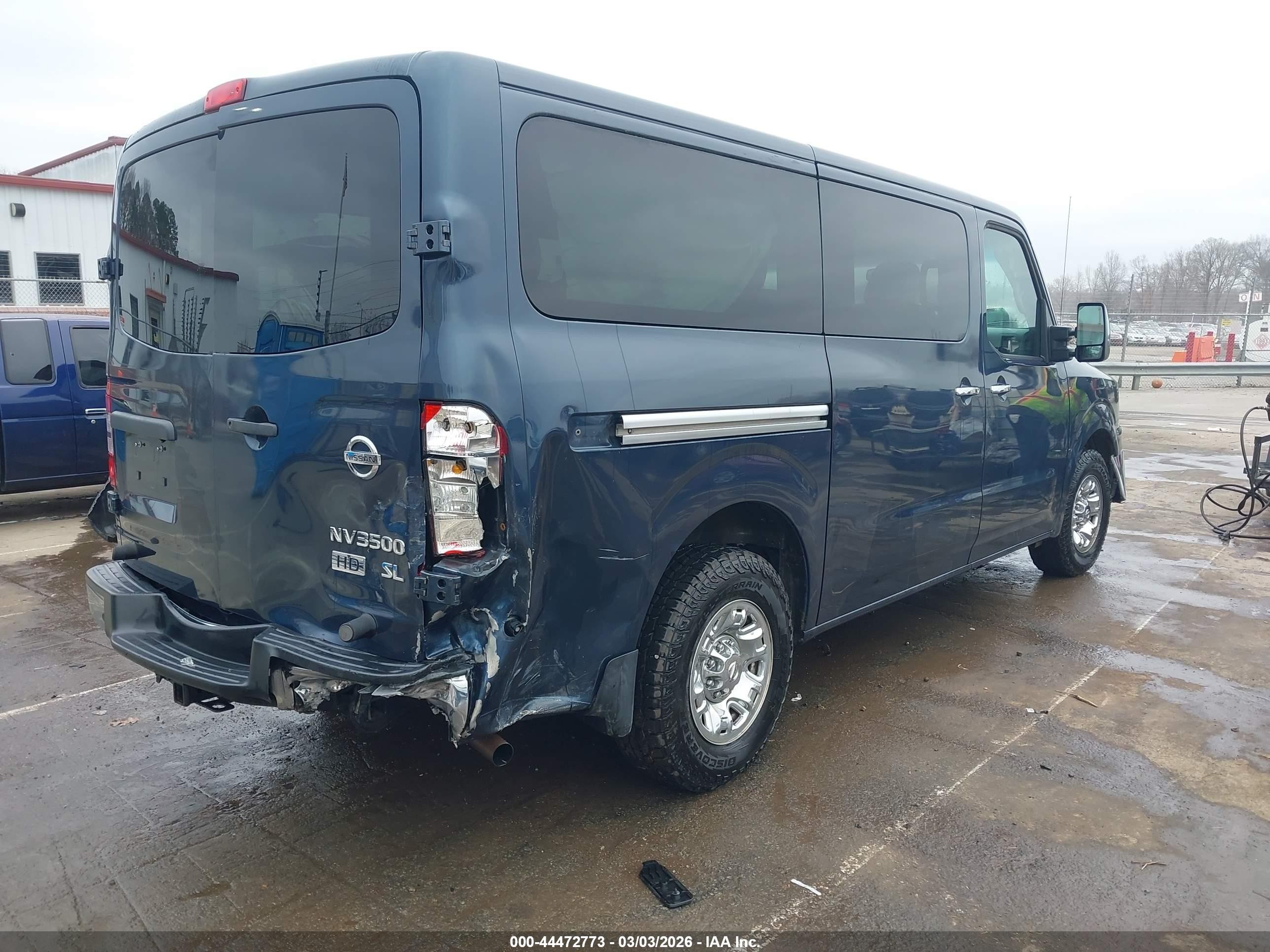 2015 Nissan Nv Passenger Nv3500 Hd Sl V8 Blue vin: 5BZAF0AA6FN850463