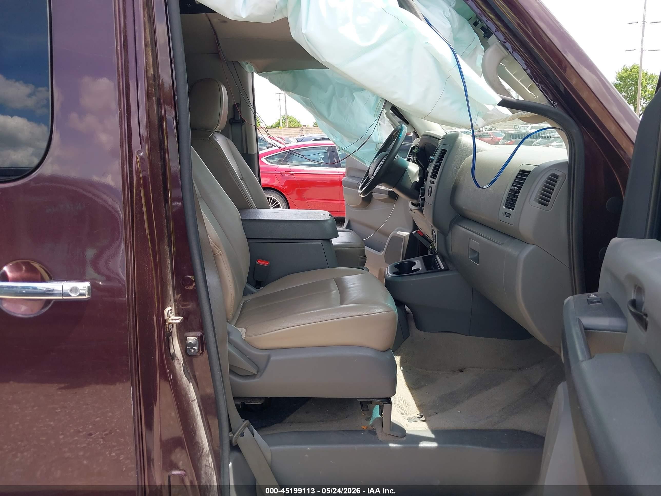 2013 Nissan Nv Passenger Nv3500 Hd Sl V8 Maroon vin: 5BZAF0AA8DN201289