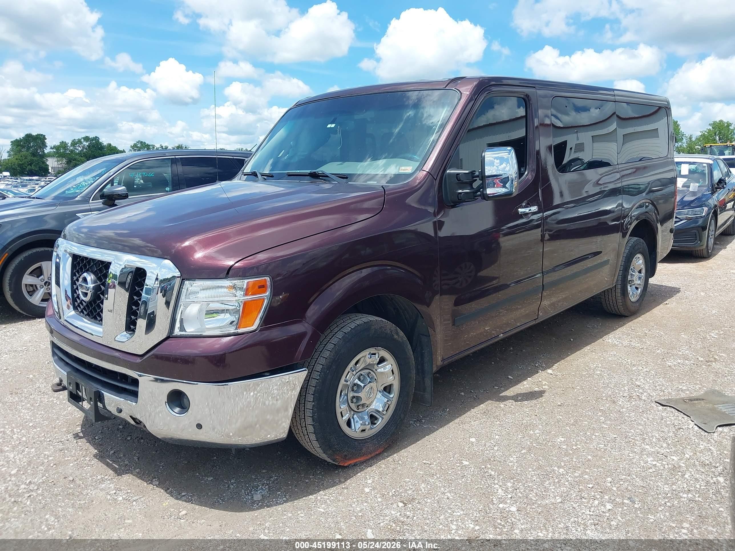 2013 Nissan Nv Passenger Nv3500 Hd Sl V8 Maroon vin: 5BZAF0AA8DN201289