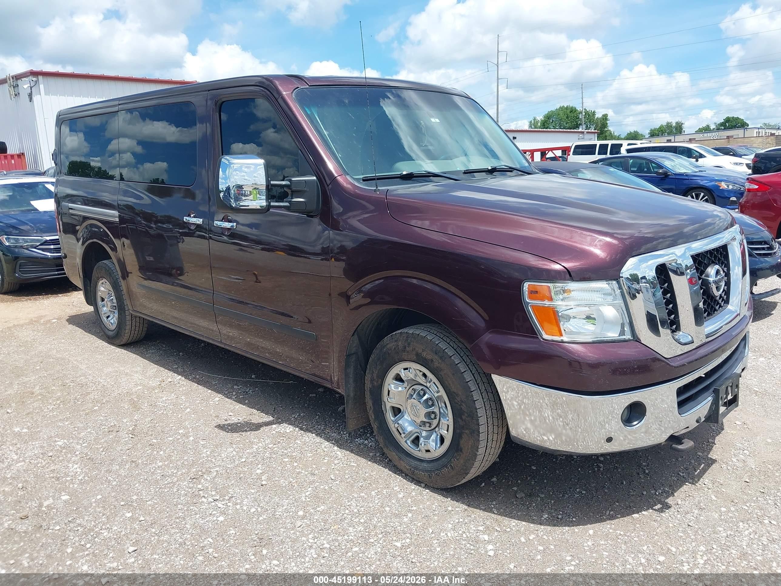 2013 Nissan Nv Passenger Nv3500 Hd Sl V8 Maroon vin: 5BZAF0AA8DN201289