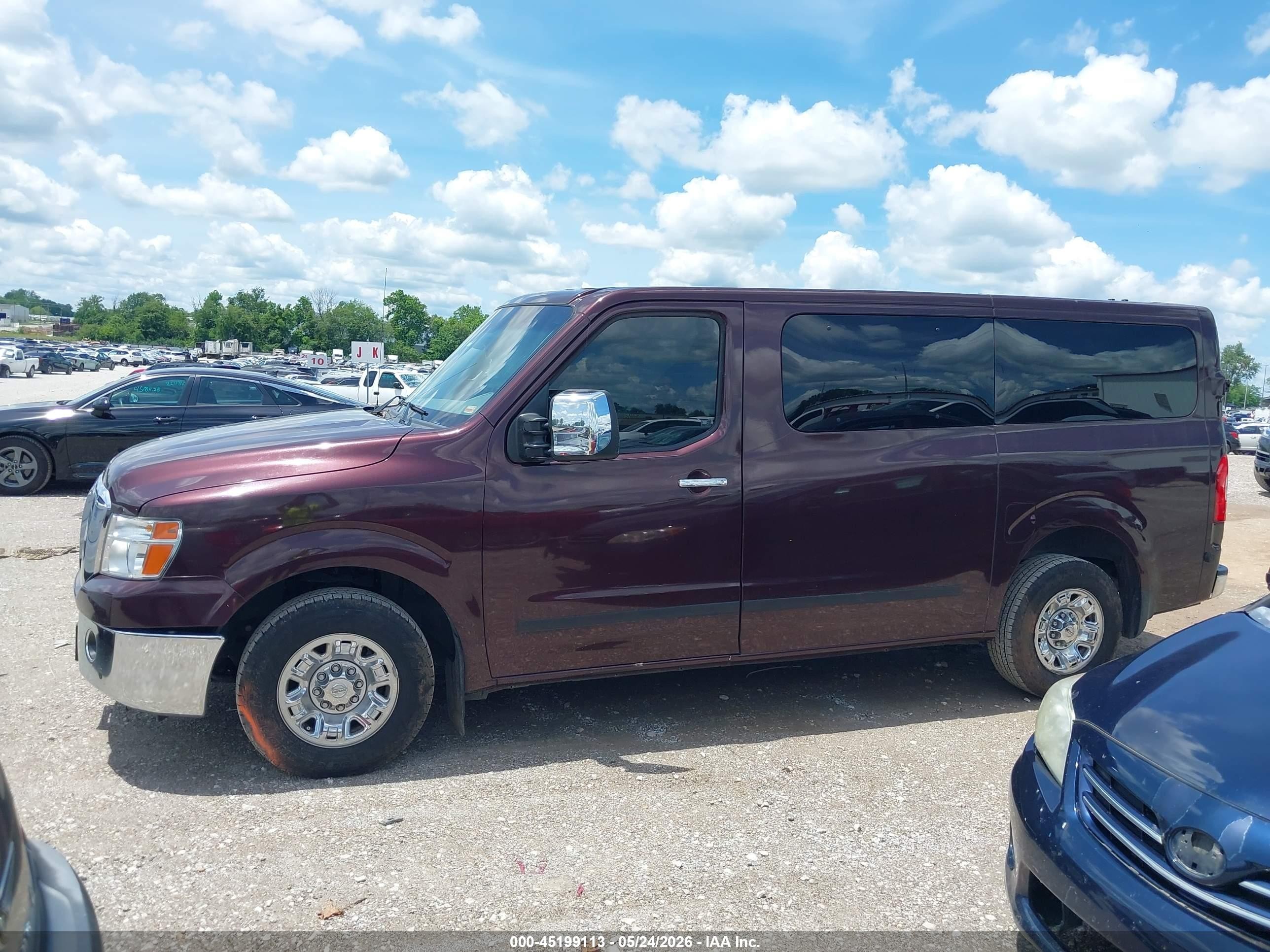 2013 Nissan Nv Passenger Nv3500 Hd Sl V8 Maroon vin: 5BZAF0AA8DN201289