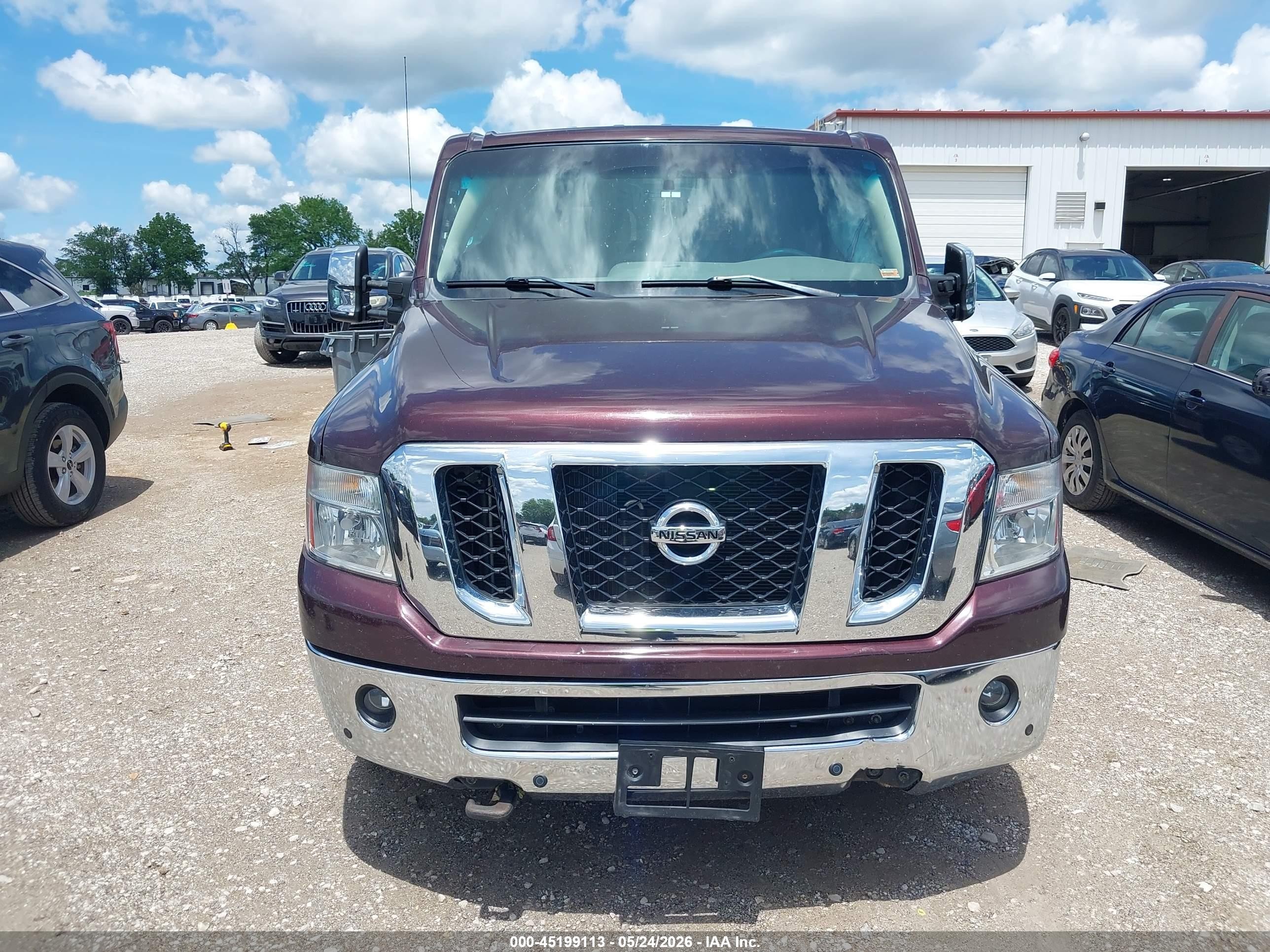 2013 Nissan Nv Passenger Nv3500 Hd Sl V8 Maroon vin: 5BZAF0AA8DN201289