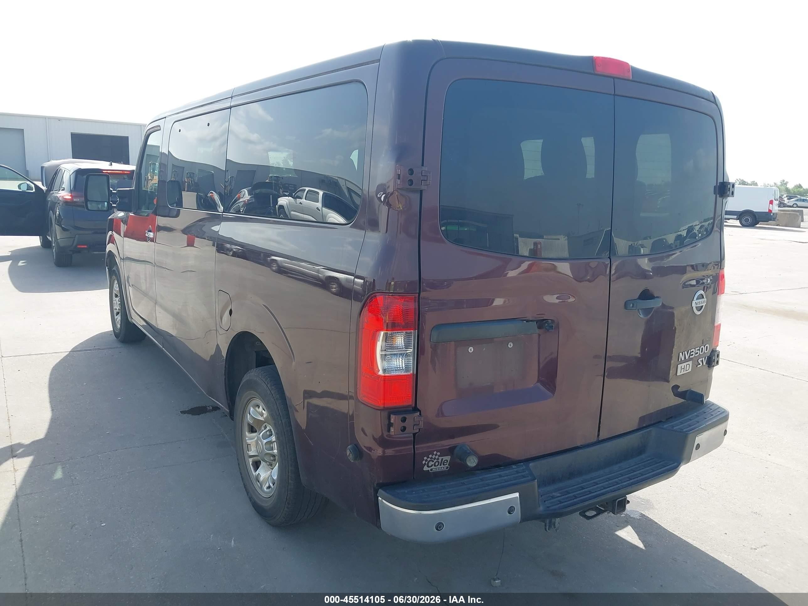 2013 Nissan Nv Passenger Nv3500 Hd Sv V8 Burgundy vin: 5BZAF0AA8DN202085