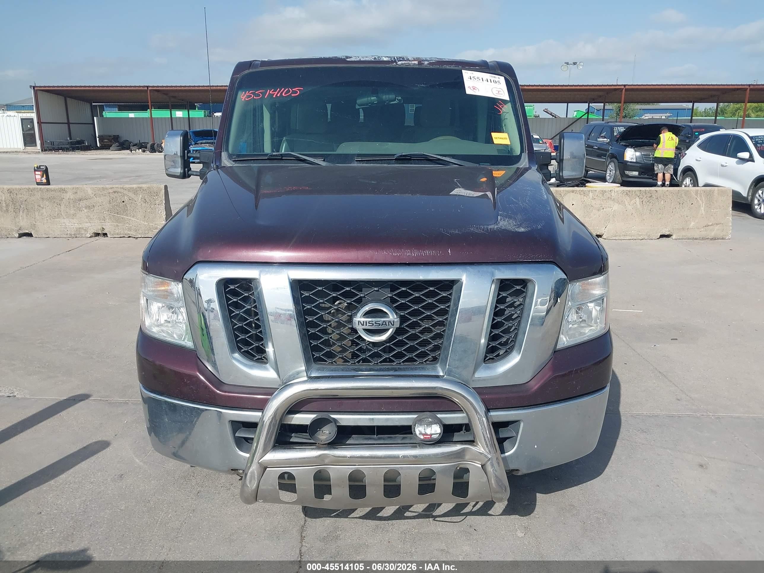2013 Nissan Nv Passenger Nv3500 Hd Sv V8 Burgundy vin: 5BZAF0AA8DN202085