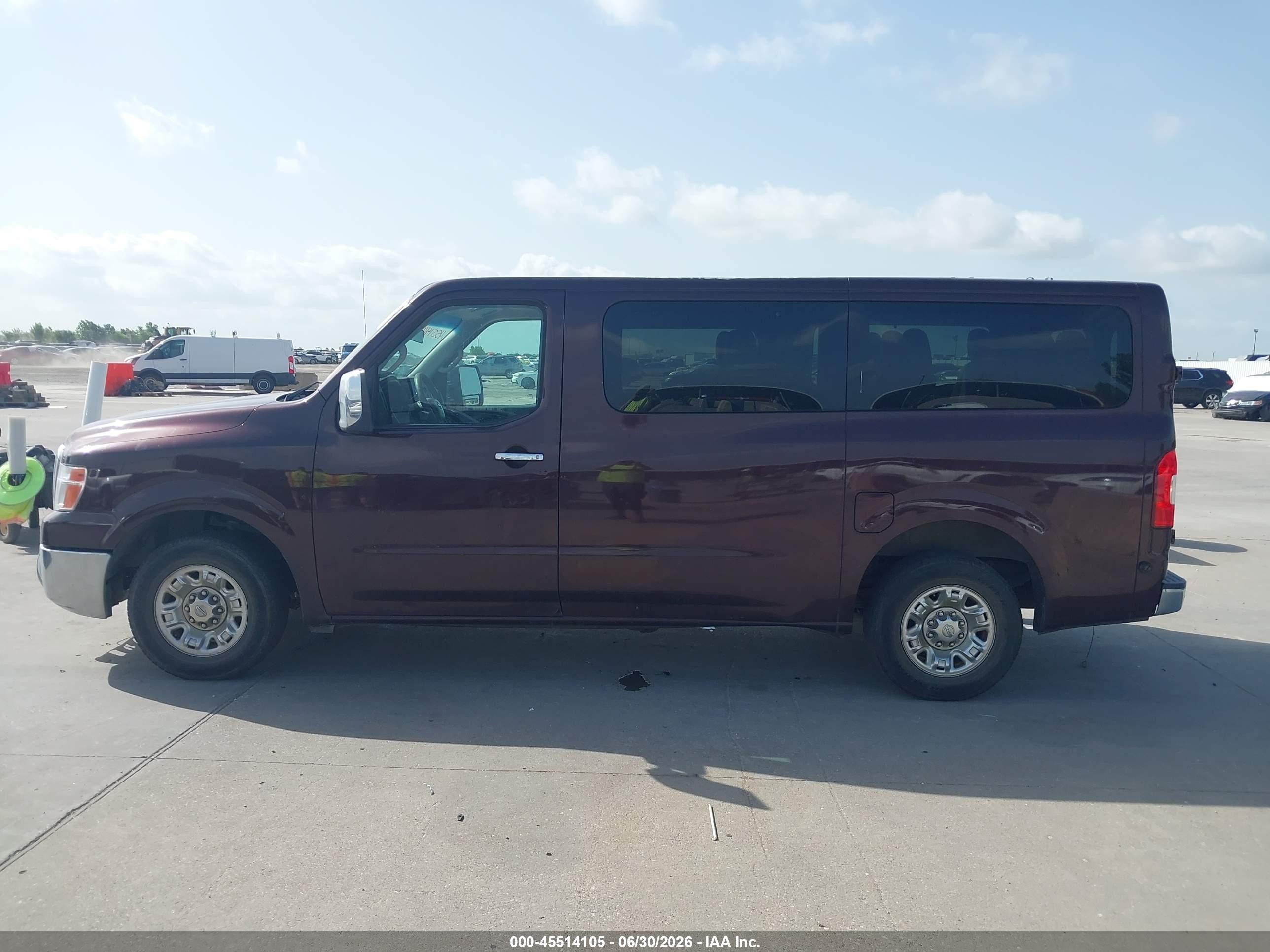 2013 Nissan Nv Passenger Nv3500 Hd Sv V8 Burgundy vin: 5BZAF0AA8DN202085
