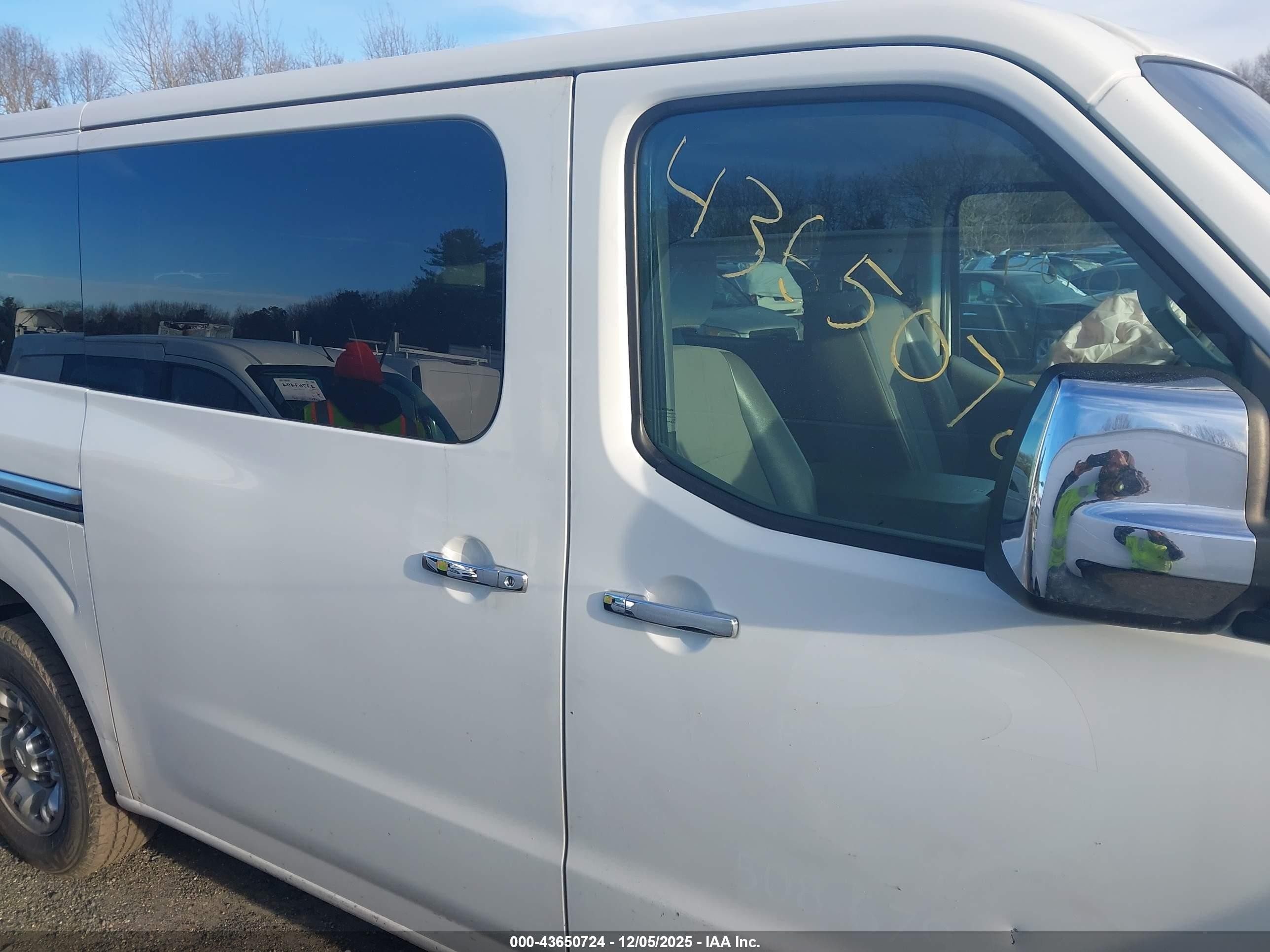 2015 Nissan Nv Passenger Nv3500 Hd Sv V6 White vin: 5BZBF0AA4FN850241
