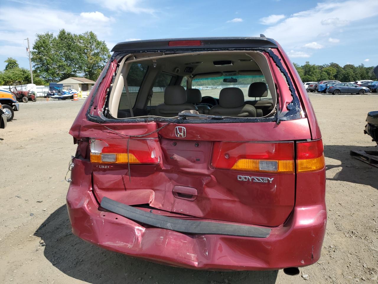 2004 Honda Odyssey Exl Red vin: 5FNRL18024B130393